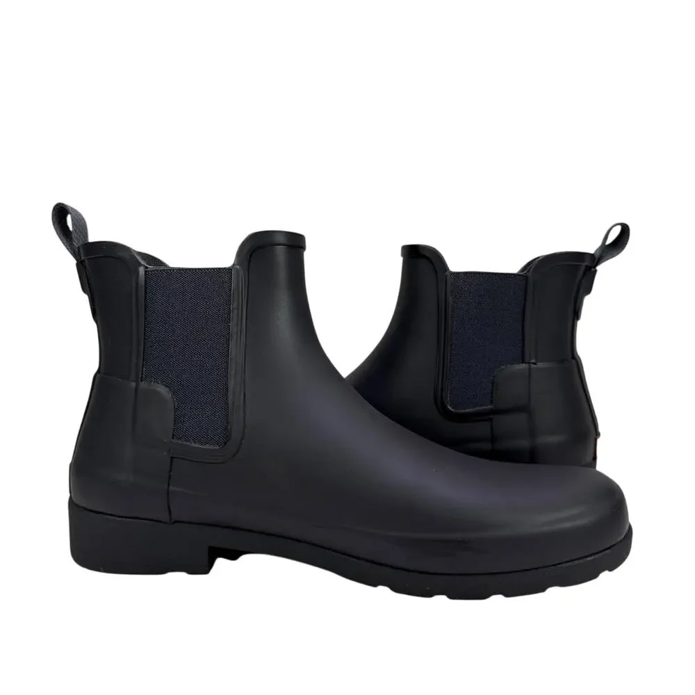 Hunter‎ Original Refined Chelsea Boots Slim Fit Womens 9 Black Onyx Rubber WP